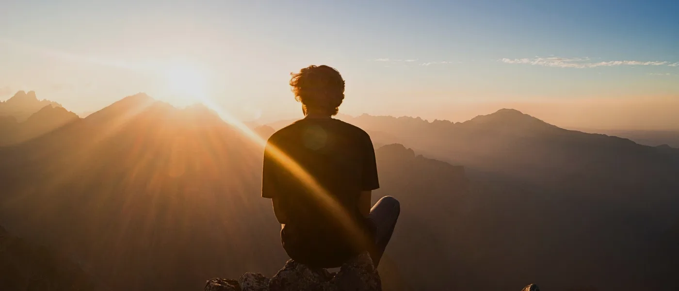 Golden sunrise view from Sosodikon Hill in Kundasang with mountain scenery