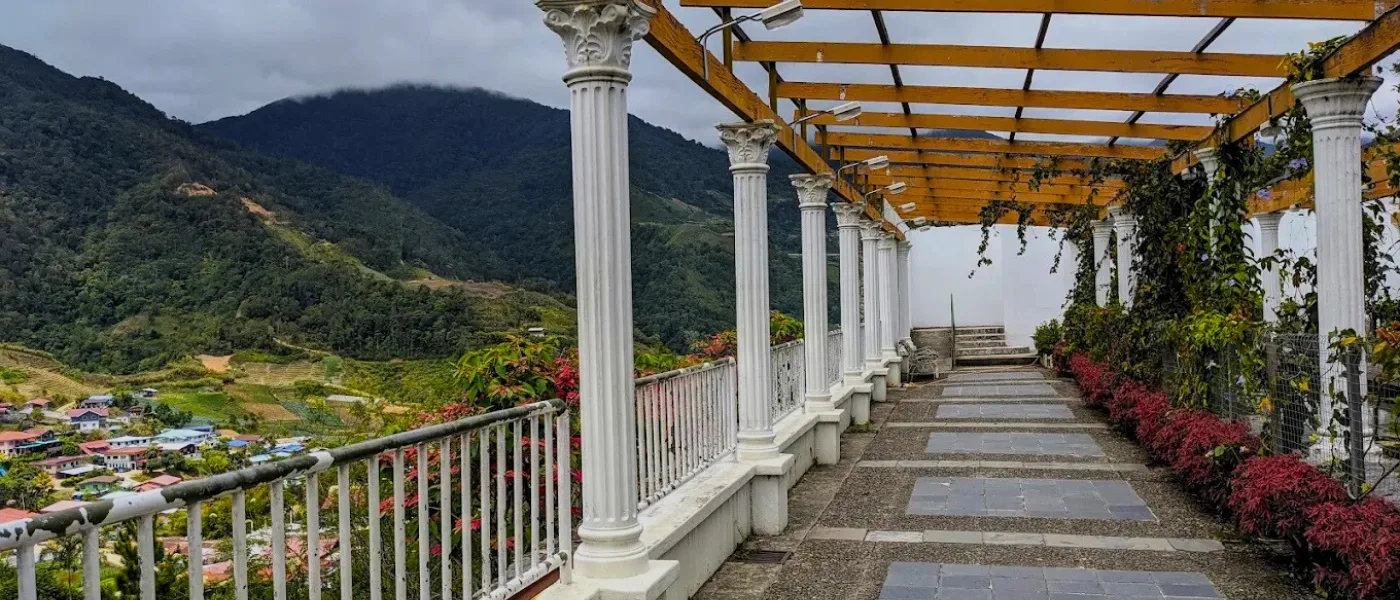 Scenic views of Kundasang highland from Kundasang War Memorial under clear skies