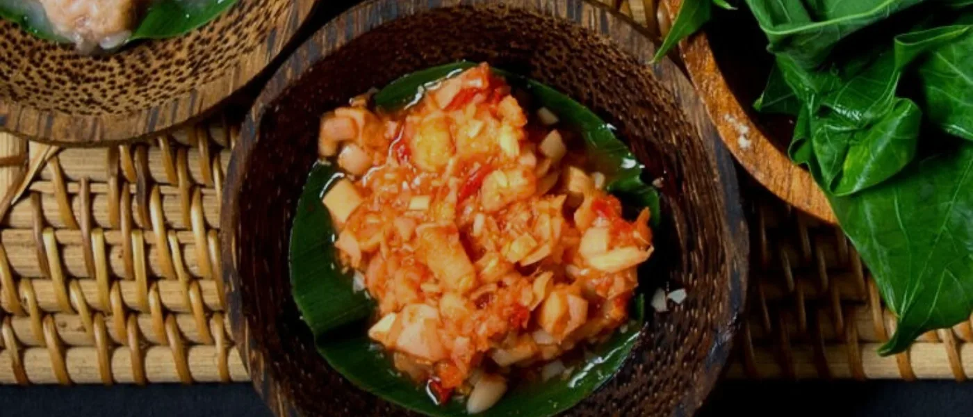Close-up of tuhau, a traditional local food from Kundasang made from wild ginger and commonly enjoyed by the Kadazan-Dusun community